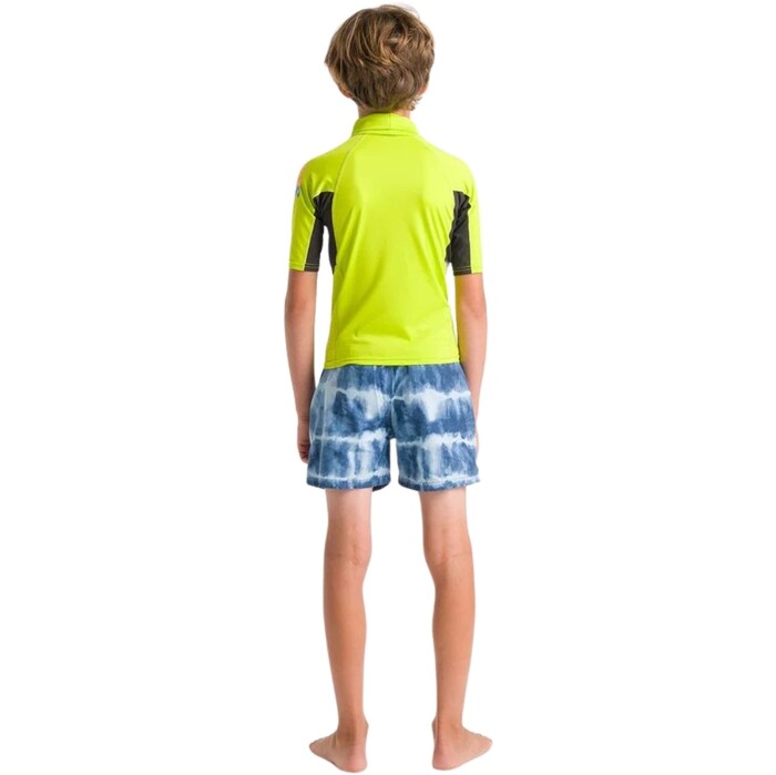 2024 C-Skins Junior NuWave X Short Sleeve Rash Vest C-NLYSSJ - Lime / Anthracite / Multi